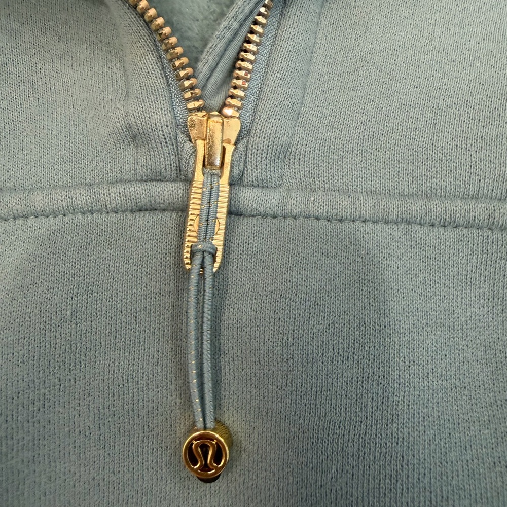 lululemon oversized scuba half zip cropped hoodie m/l crater blue like new - Picture 4 of 6